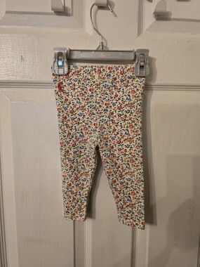 Ralph Lauren Cream Floral Stretch Leggings with Red and Blue Flowers